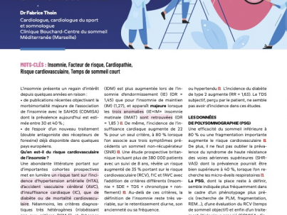 Insomnie et facteur de risque cardiovasculaire